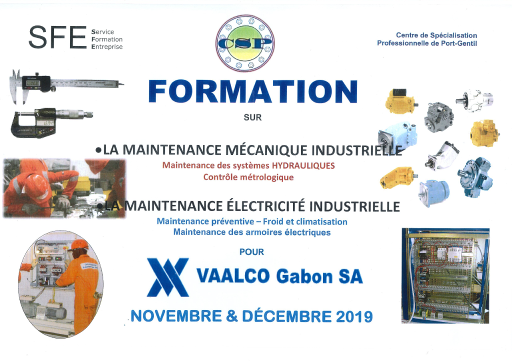 Formation de VAALCO au CSP de novembre et décembre_2019